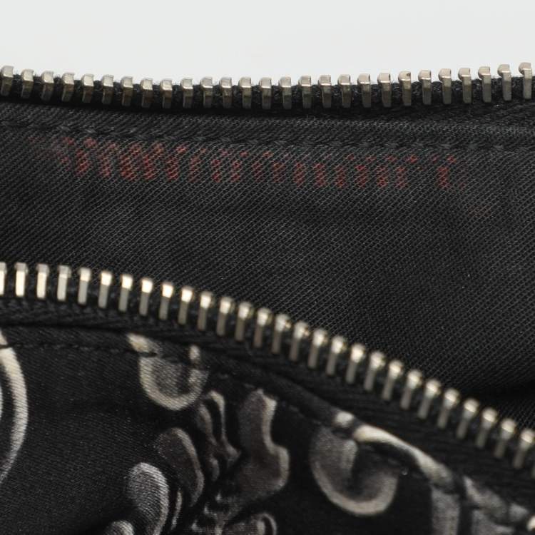 Pre Owned Alexander McQueen De Manta Black/White Printed Satin Clutch