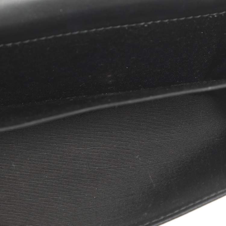 Pre Owned Alexander McQueen Skull Embellished Black Leather French Wallet