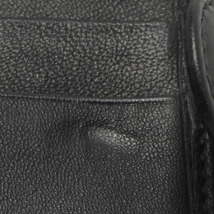 Pre Owned Alexander McQueen Skull Embellished Black Leather French Wallet