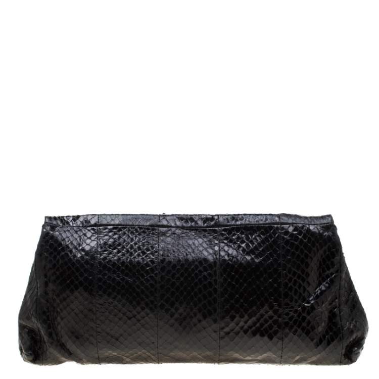 Pre Owned Alexander McQueen Black Leather Faithful Glove Clutch