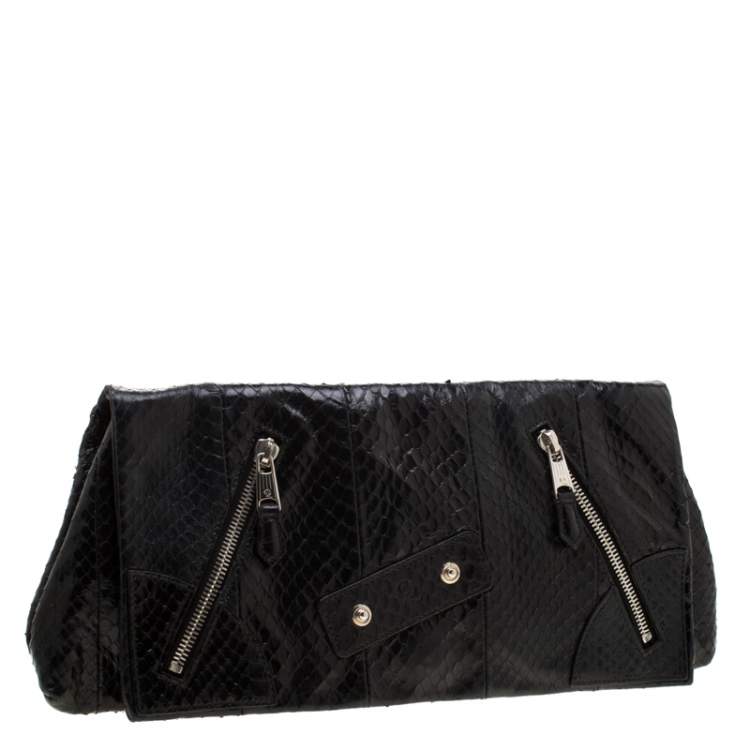 Pre Owned Alexander McQueen Black Leather Faithful Glove Clutch