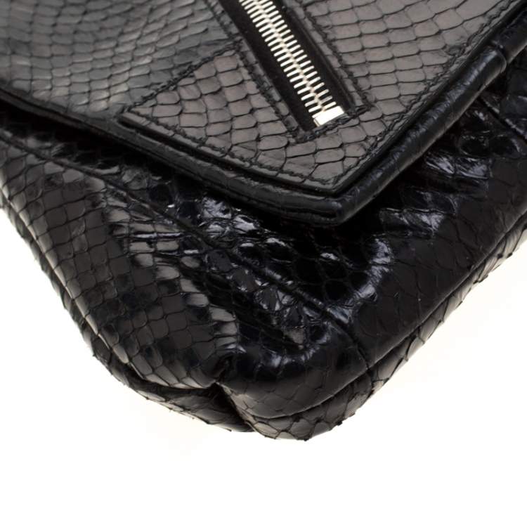 Pre Owned Alexander McQueen Black Leather Faithful Glove Clutch
