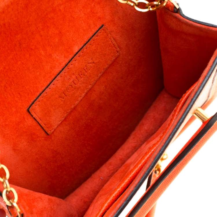 مملوكة مسبقًا Alexander McQueen Orange Leather Mini Heroine Chain Crossbody Bag