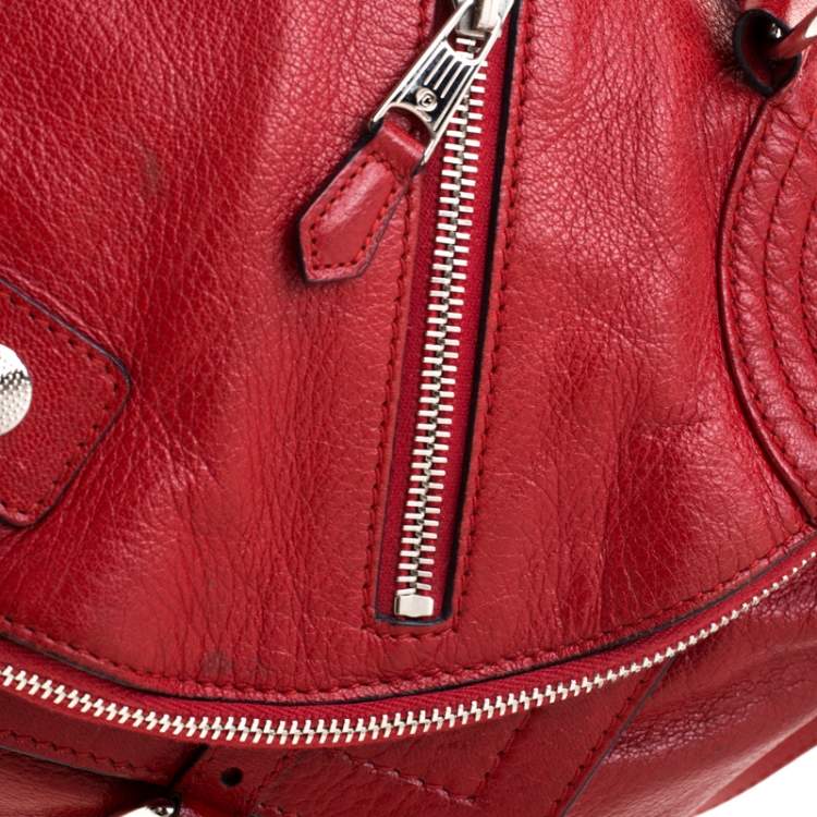مملوكة مسبقًا Alexander McQueen Red Leather Faithful Crossbody Bag 
