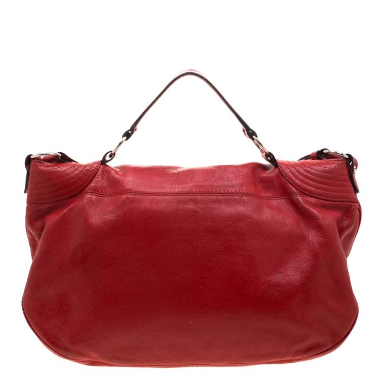 مملوكة مسبقًا Alexander McQueen Red Leather Faithful Crossbody Bag 