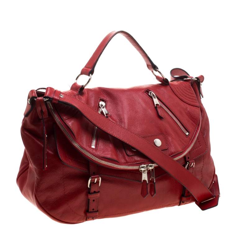 مملوكة مسبقًا Alexander McQueen Red Leather Faithful Crossbody Bag 