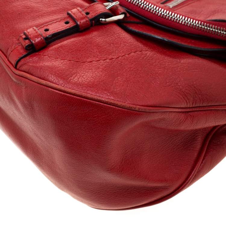 مملوكة مسبقًا Alexander McQueen Red Leather Faithful Crossbody Bag 