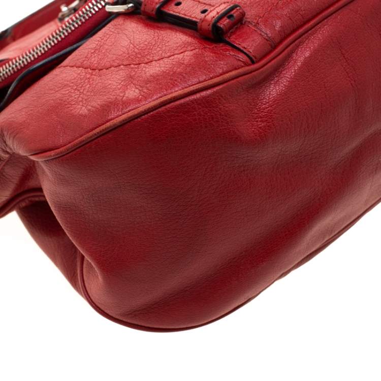 مملوكة مسبقًا Alexander McQueen Red Leather Faithful Crossbody Bag 