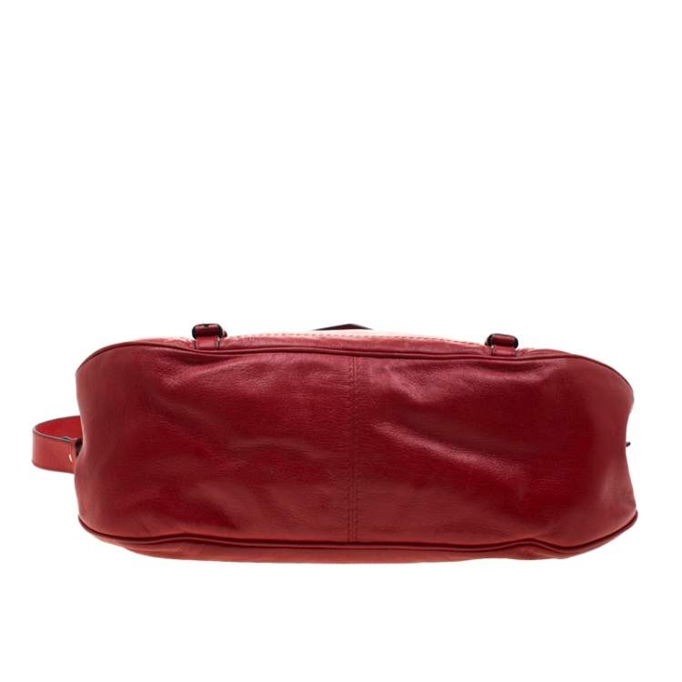مملوكة مسبقًا Alexander McQueen Red Leather Faithful Crossbody Bag 