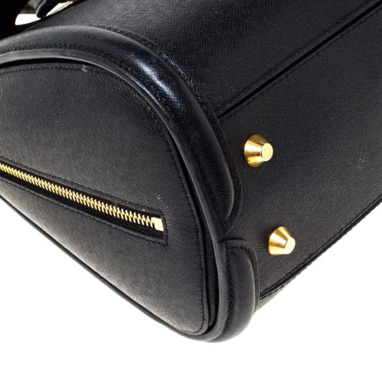 Pre Owned Alexander McQueen Black Leather Medium Heroine Tote