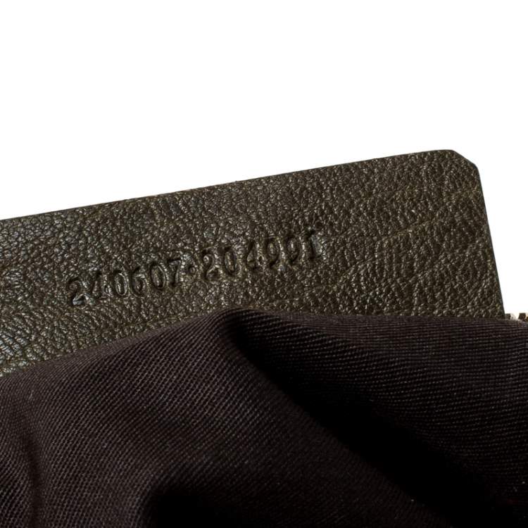 Pre Owned Alexander McQueen Olive Green Leather Medium De Manta Clutch