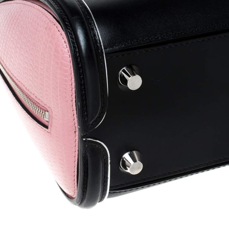 Pre Owned Alexander McQueen Black/Pink Leather Small Heroine Satchel