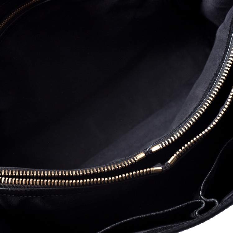 Pre Owned Alexander McQueen Black Leather Heroine Open Tote
