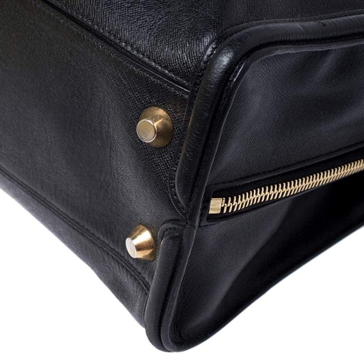 Pre Owned Alexander McQueen Black Leather Heroine Open Tote