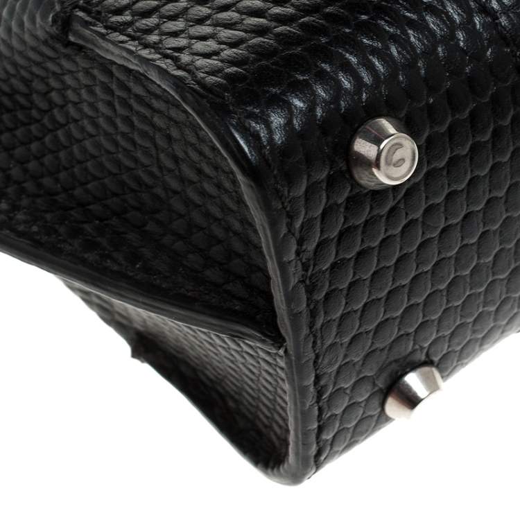 Pre Owned Alexander McQueen Black Lizard Embossed Leather Legend Crossbody Bag