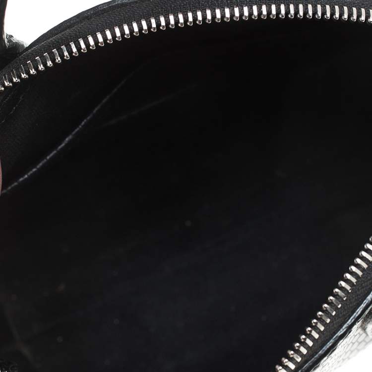Pre Owned Alexander McQueen Black Lizard Embossed Leather Legend Crossbody Bag