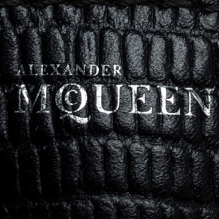 Pre Owned Alexander McQueen Black Lizard Embossed Leather Legend Crossbody Bag