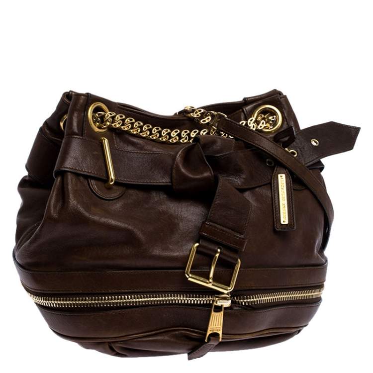 Pre Owned Alexander McQueen Brown Leather Faithful Bucket Tote