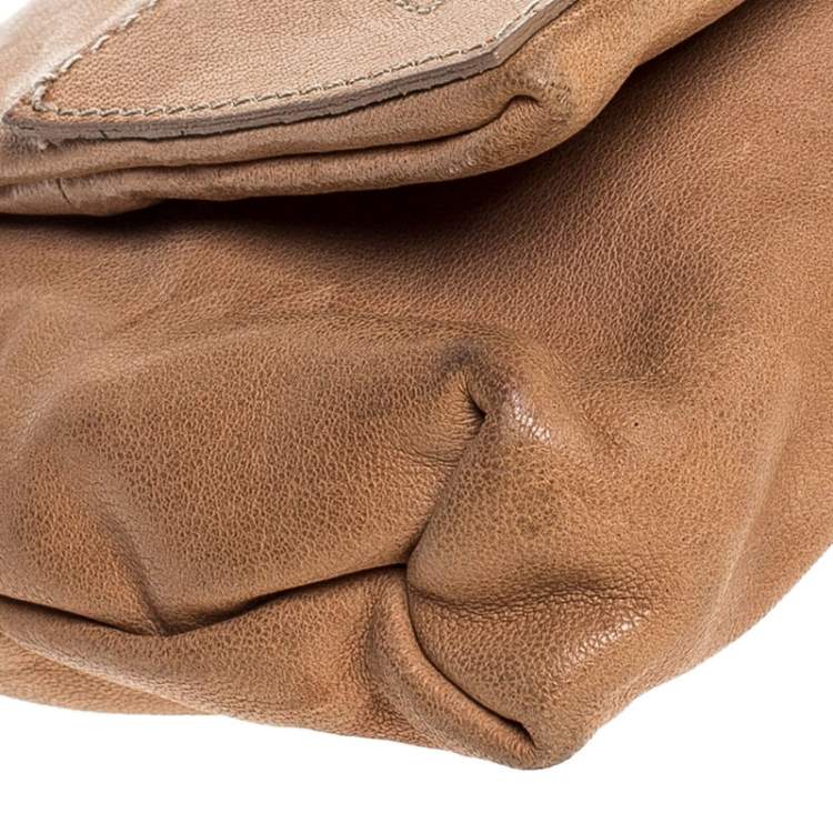 Pre Owned Alexander McQueen Beige Leather Faithful Glove Clutch