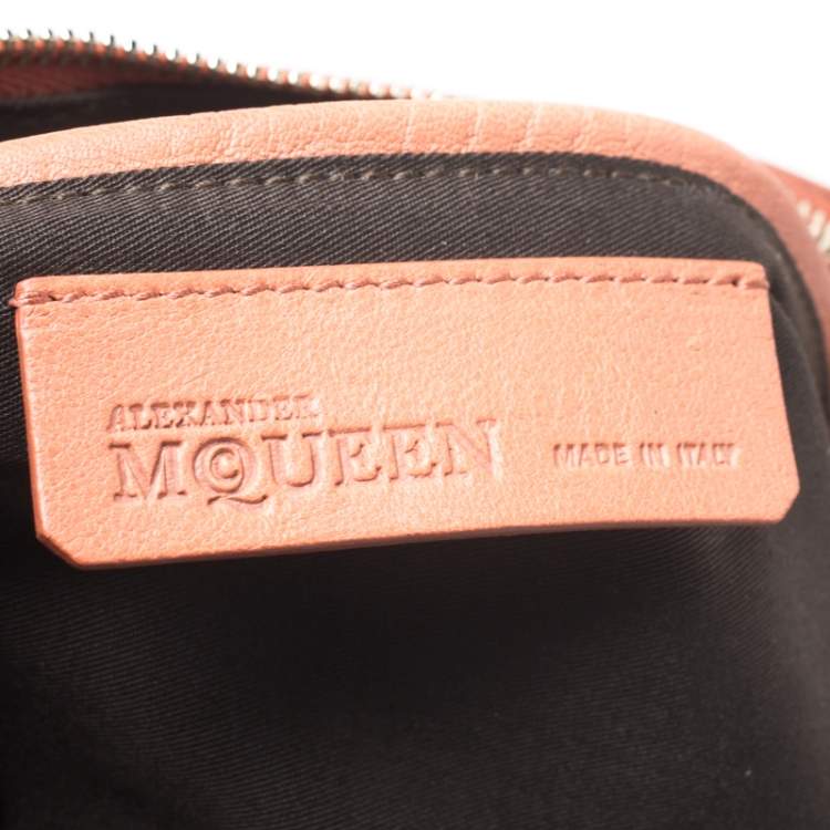 Pre Owned Alexander McQueen Orange Leather Medium De Manta Clutch