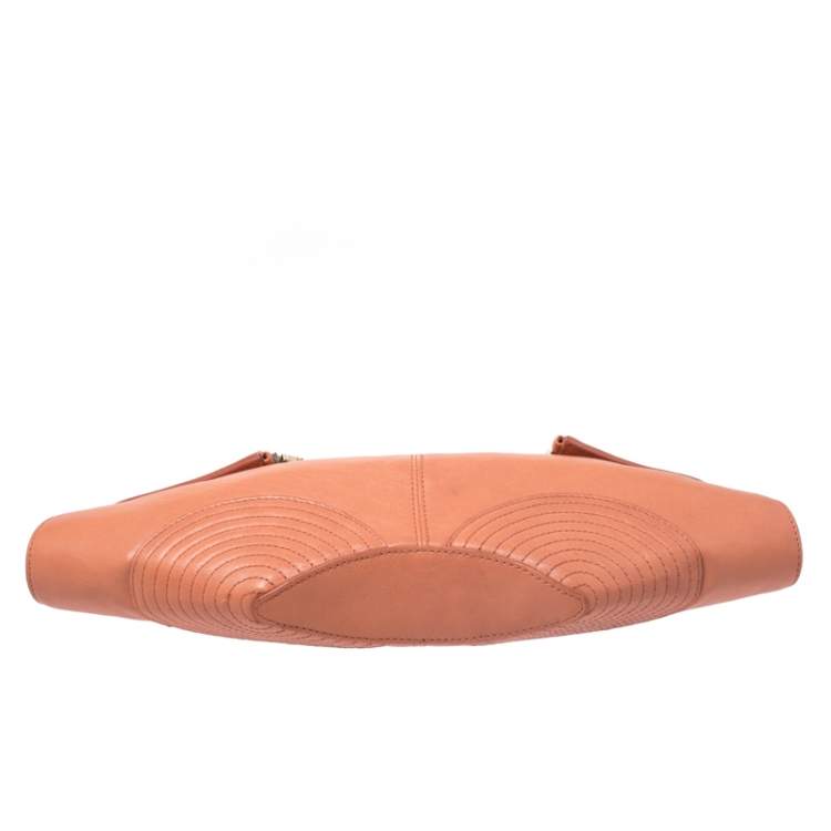 Pre Owned Alexander McQueen Orange Leather Medium De Manta Clutch