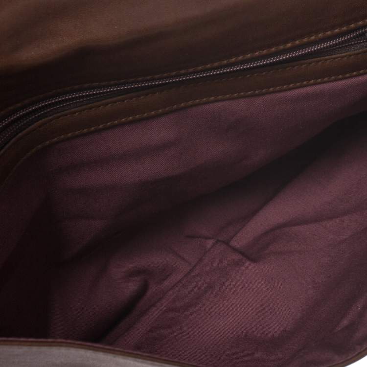 Pre Owned Alexander McQueen Brown Leather Faithful Glove Clutch