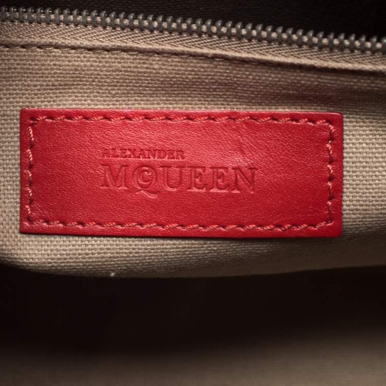 Pre Owned Alexander McQueen Red Leather Small Legend Tote 