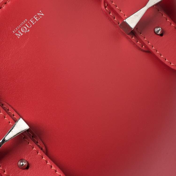 Pre Owned Alexander McQueen Red Leather Small Legend Tote 