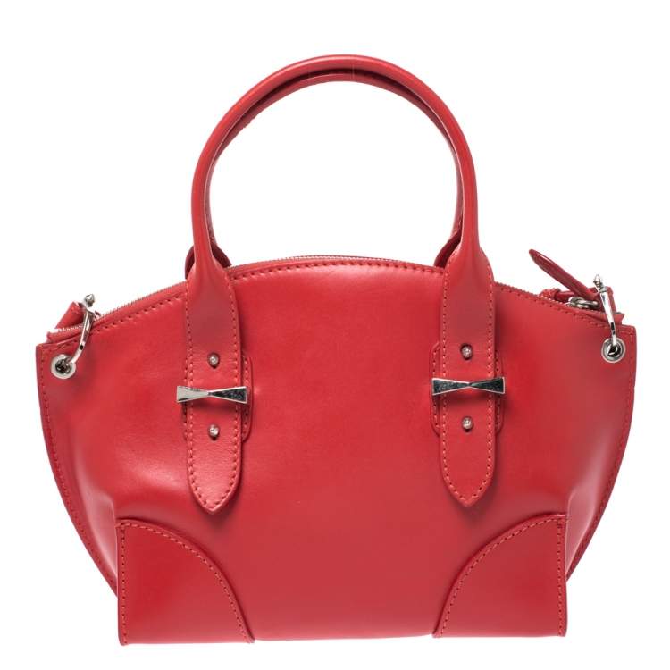 Pre Owned Alexander McQueen Red Leather Small Legend Tote 