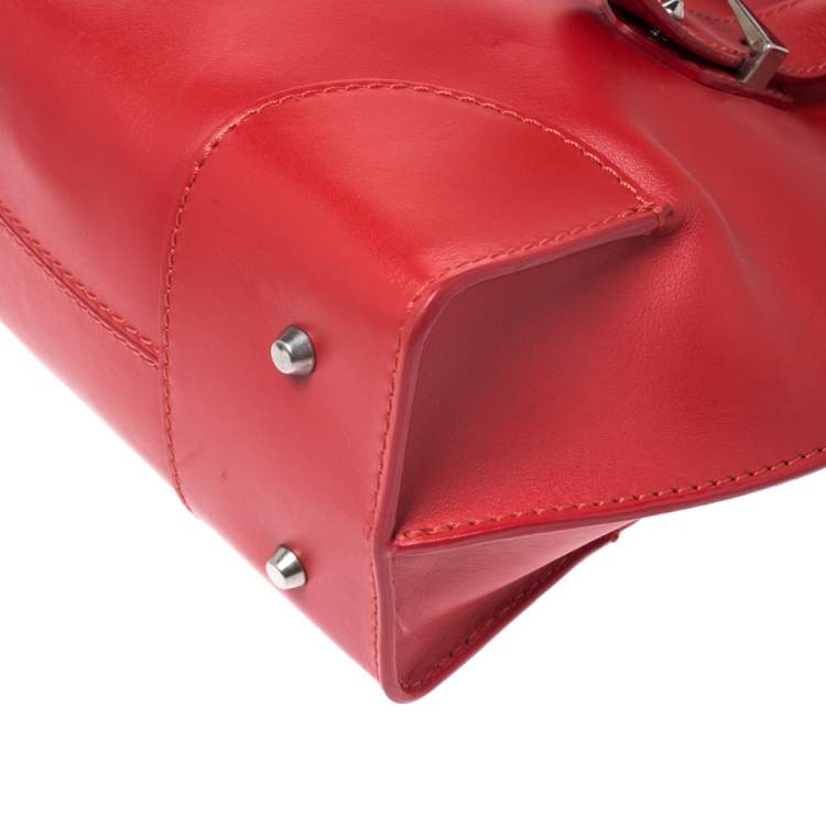 Pre Owned Alexander McQueen Red Leather Small Legend Tote 