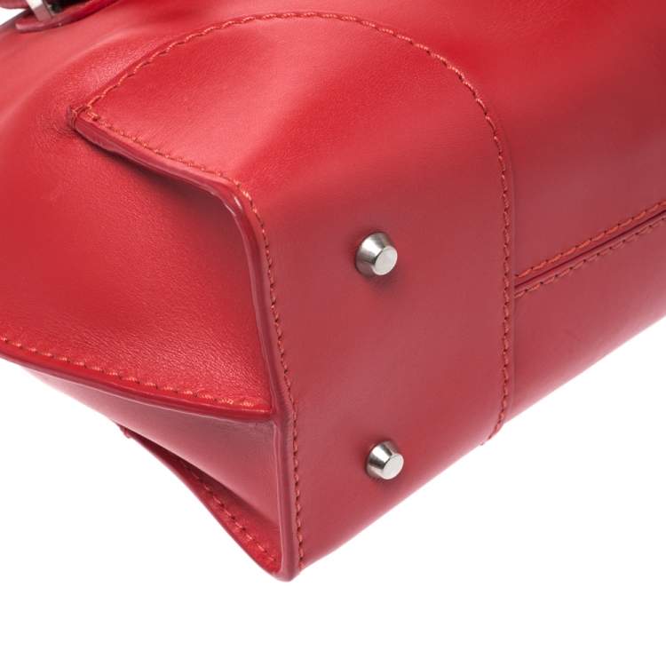 Pre Owned Alexander McQueen Red Leather Small Legend Tote 