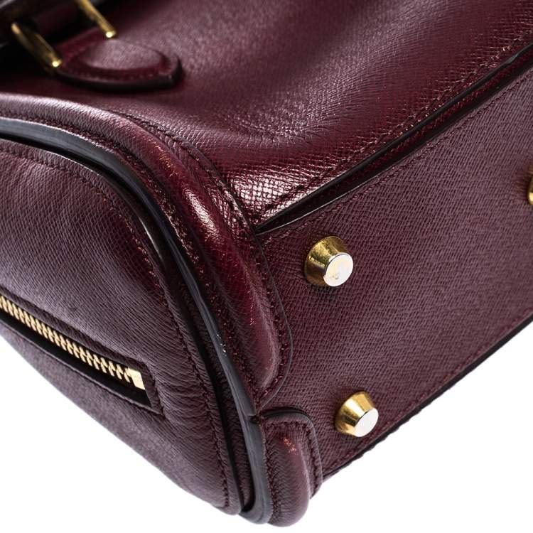 Pre Owned Alexander McQueen Burgundy Leather Mini Heroine Bag