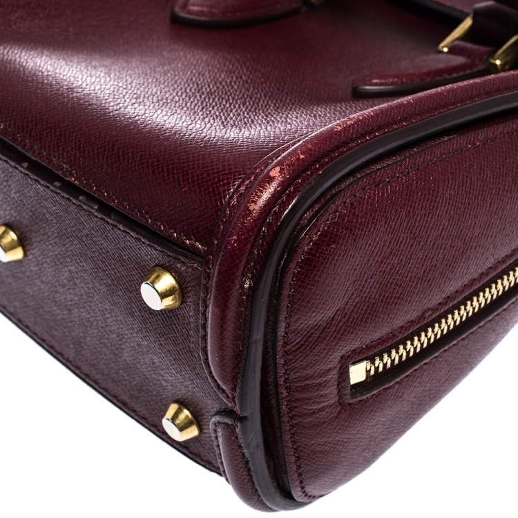 Pre Owned Alexander McQueen Burgundy Leather Mini Heroine Bag