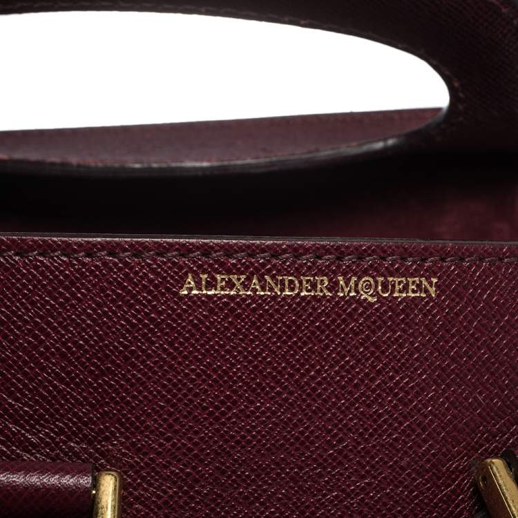 Pre Owned Alexander McQueen Burgundy Leather Mini Heroine Bag