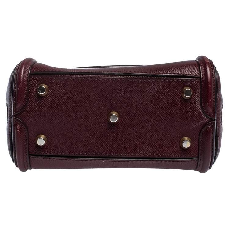 Pre Owned Alexander McQueen Burgundy Leather Mini Heroine Bag