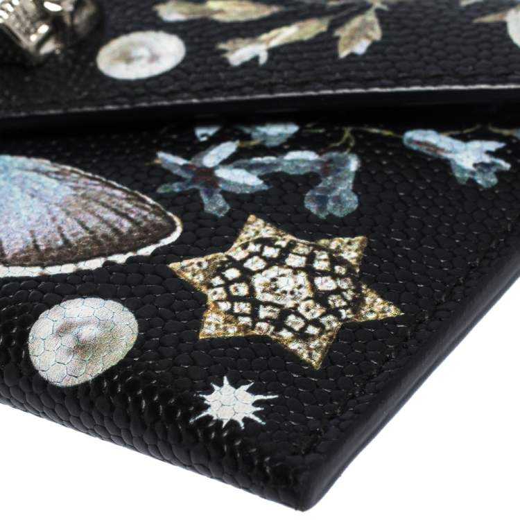 Pre Owned Alexander McQueen Black Leather Skull Card Case