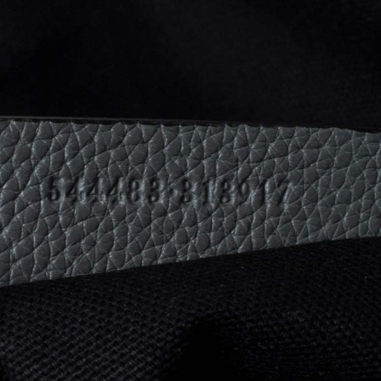 Pre Owned Alexander McQueen Grey Leather Skull Padlock Fold-Over Clutch