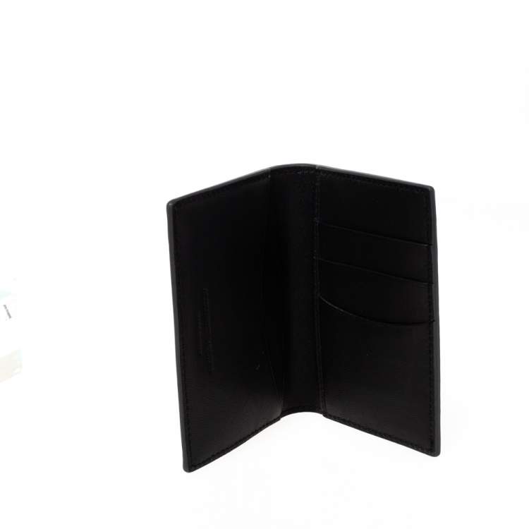 Pre Owned Alexander McQueen Grey Leather Skull Bifold Card Holder 
