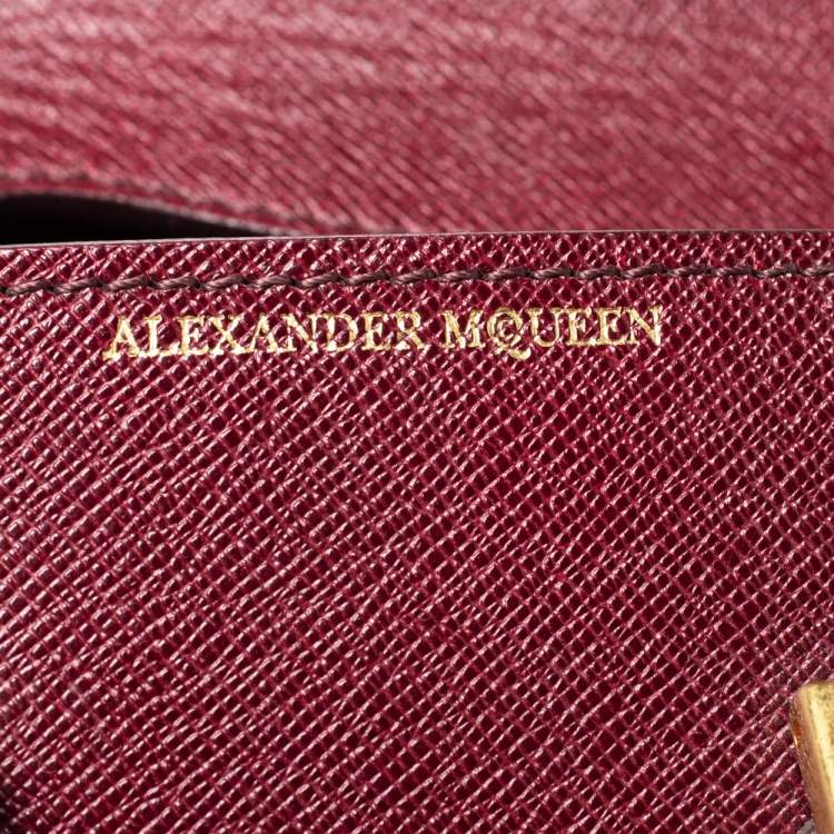 Pre Owned Alexander McQueen Burgundy Leather Mini Heroine Bag