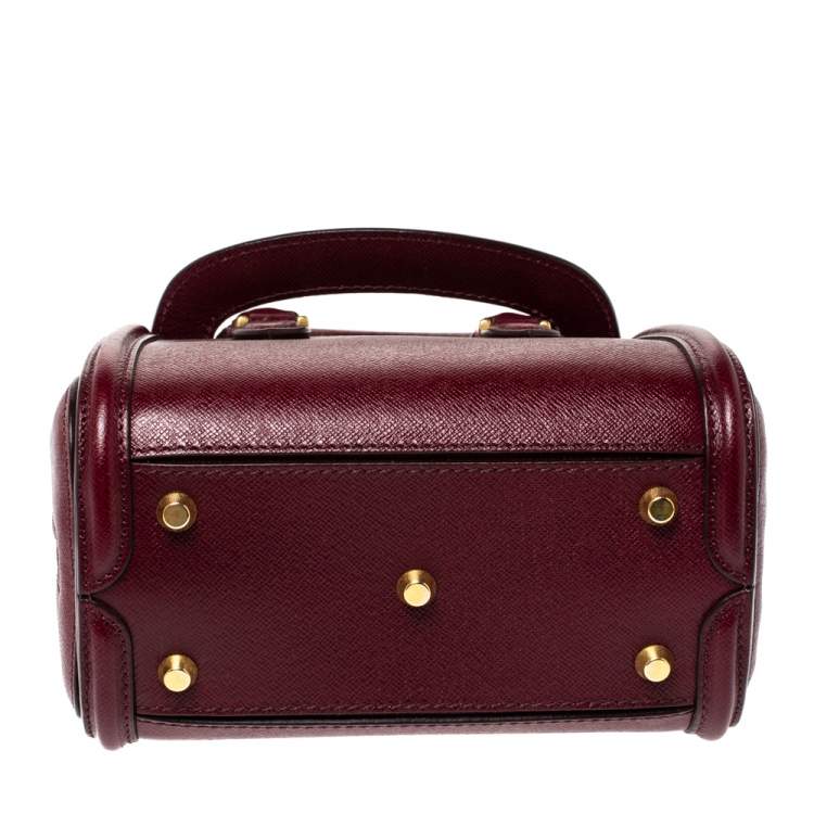 Pre Owned Alexander McQueen Burgundy Leather Mini Heroine Bag