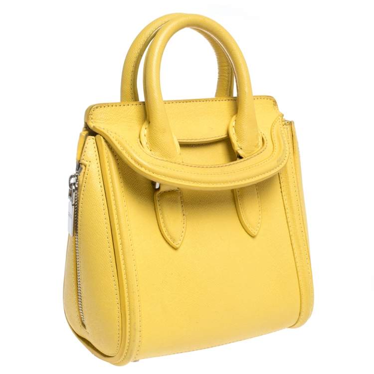 مملوكة مسبقًا Alexander McQueen Yellow Leather Mini Heroine Bag
