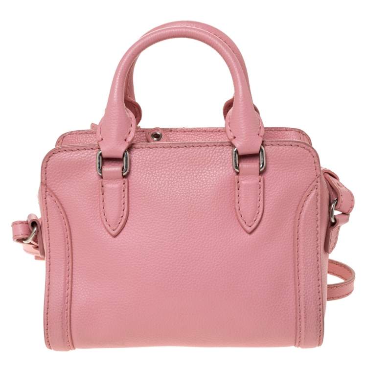 مملوكة مسبقًا Alexander McQueen Pink Pebbled Leather Mini Skull Padlock Zip Tote
