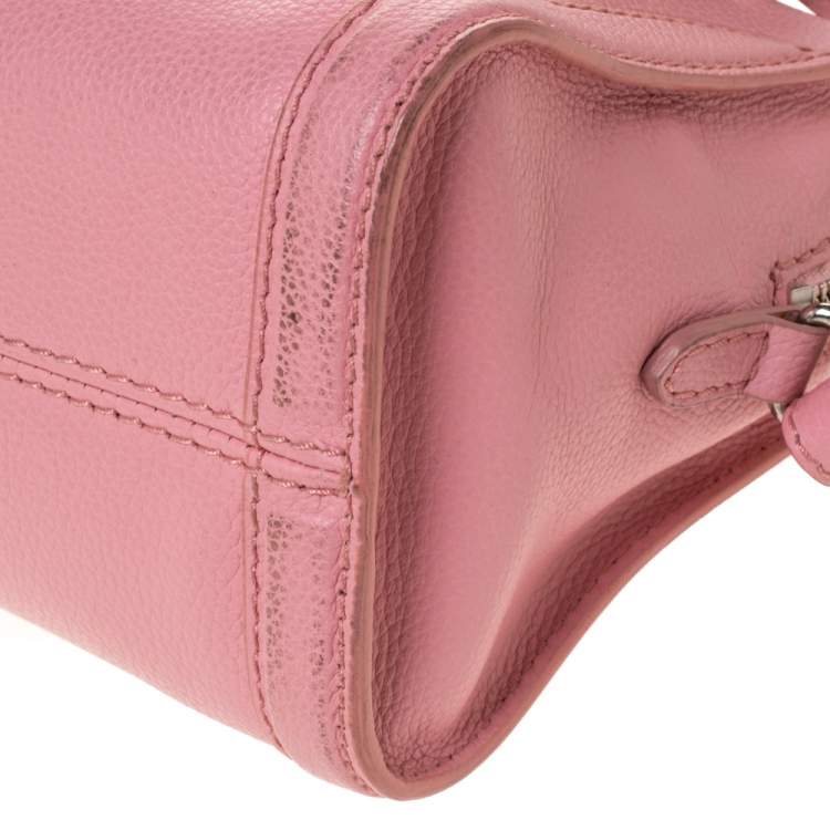 مملوكة مسبقًا Alexander McQueen Pink Pebbled Leather Mini Skull Padlock Zip Tote