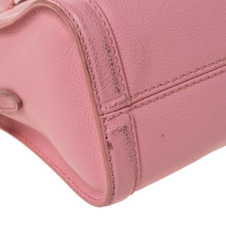مملوكة مسبقًا Alexander McQueen Pink Pebbled Leather Mini Skull Padlock Zip Tote