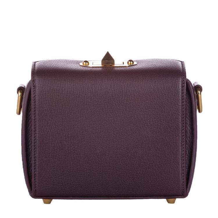 Pre Owned Alexander McQueen Burgundy Leather  Box 16 Bag
