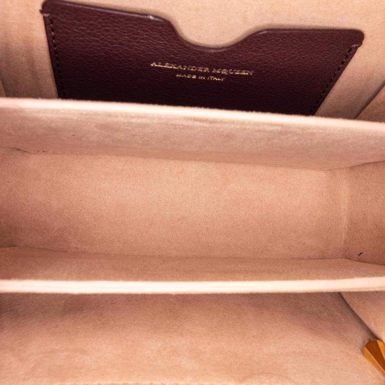 Pre Owned Alexander McQueen Burgundy Leather  Box 16 Bag