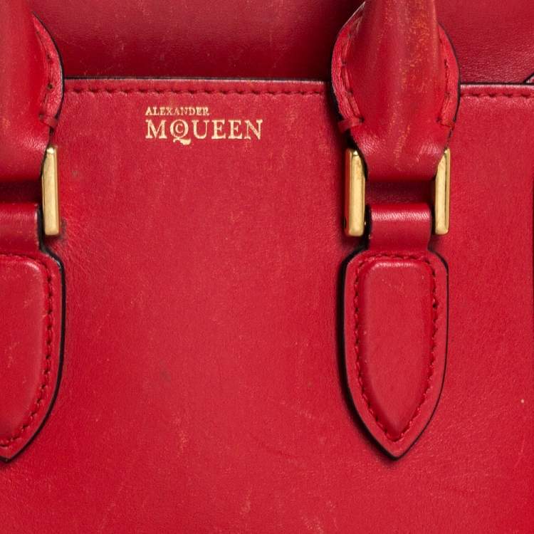 Pre Owned Alexander McQueen Red Leather Mini Heroine Bag