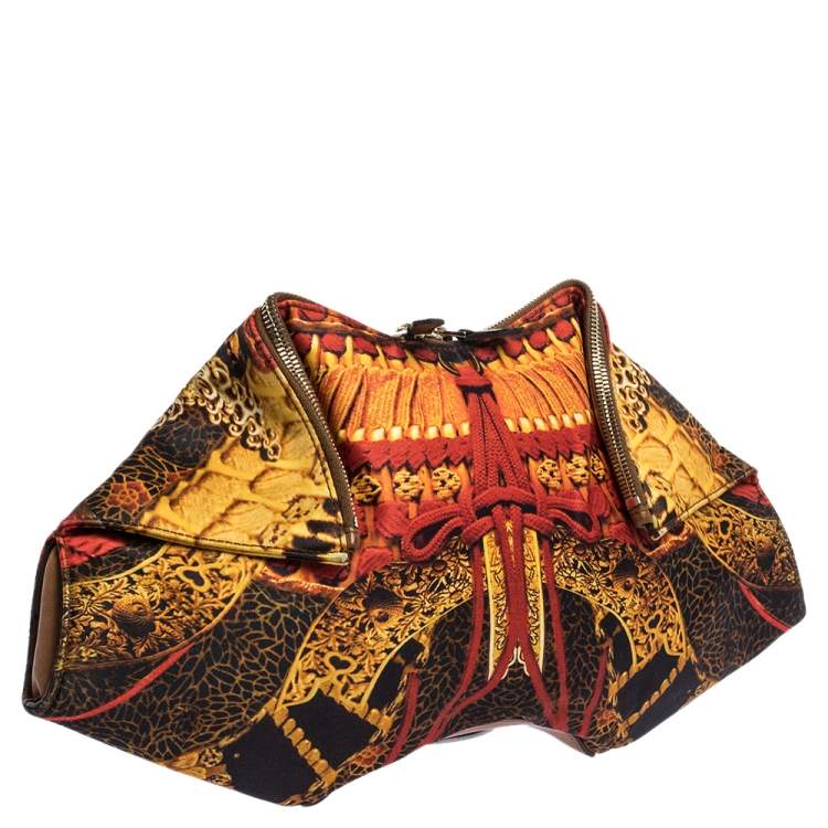 مملوكة مسبقًا Alexander McQueen Multicolor Printed Satin Medium De Manta Clutch