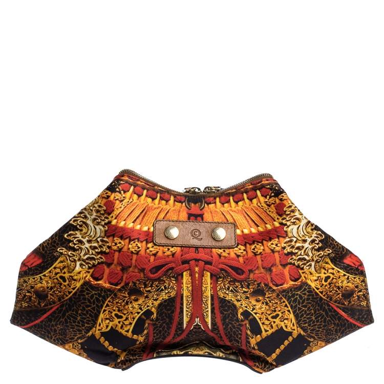 مملوكة مسبقًا Alexander McQueen Multicolor Printed Satin Medium De Manta Clutch