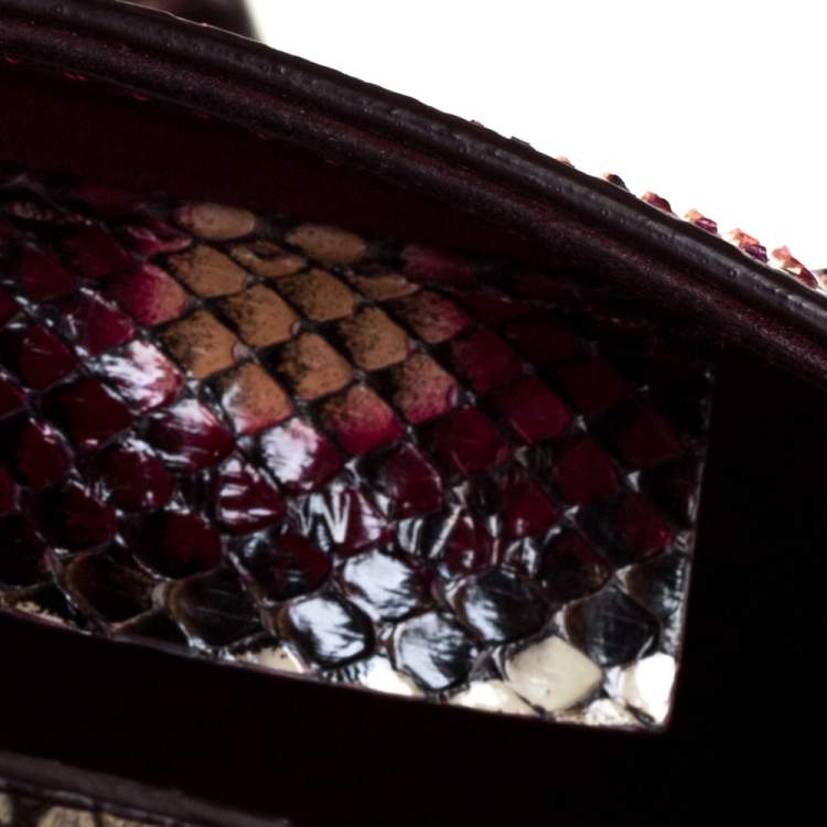 Pre Owned Alexander McQueen Multicolor Python Mini Heroine Shoulder Bag